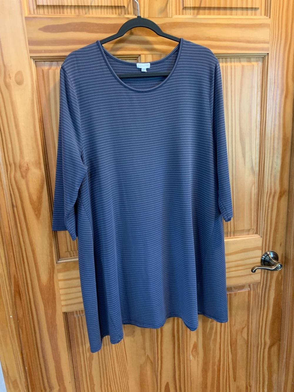 Garnet Hill Navy & Light-Striped Relaxed Dress